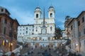 The Spanish Steps Italian: Scalinata di Trinita dei Monti a set of steps in Rome, Italy, with Piazza di Spagna, Piazza TrinitÃÂ  Royalty Free Stock Photo